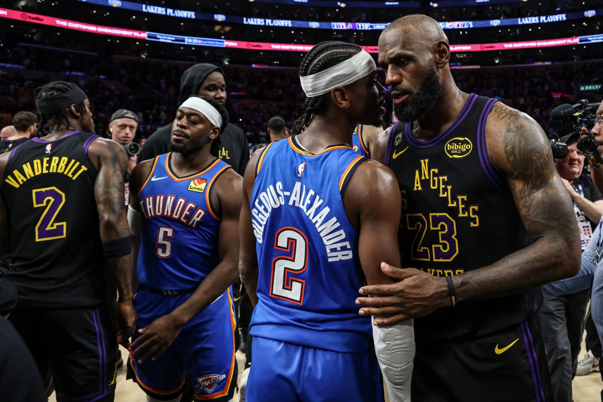 Foto colorida de Shai e LeBron James - Metrópoles